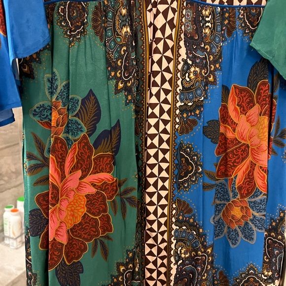 Farm Rio for Anthropologie Multicolor Floral Maxi Dress XL Petite - Picture 4 of 14